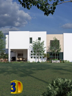 Vista de la fachada de una casa moderna rodeada de naturaleza.
- **Descripción:** Imagen de una casa moderna con un diseño arquitectónico contemporáneo, situada en un entorno natural con un amplio jardín y árboles. La fachada blanca y las líneas limpias destacan en un entorno verde, ideal para quienes buscan inspiración en arquitectura moderna y diseño de exteriores. Fachada de casa moderna con jardín amplio y árboles, diseño arquitectónico contemporáneo.- **Título:** Casa Moderna con Jardín Amplio y Diseño Contemporáneo- **Leyenda:** Vista de la fachada de una casa moderna rodeada de naturaleza.- **Descripción:** Imagen de una casa moderna con un diseño arquitectónico contemporáneo, situada en un entorno natural con un amplio jardín y árboles. La fachada blanca y las líneas limpias destacan en un entorno verde, ideal para quienes buscan inspiración en arquitectura moderna y diseño de exteriores.