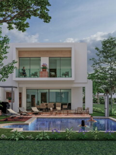 Elegante residencia moderna con piscina y amplio jardín.
- **Descripción:** Imagen de una casa moderna de dos pisos con un diseño arquitectónico contemporáneo. La propiedad cuenta con una piscina y un espacioso jardín rodeado de árboles, ofreciendo un ambiente relajante y privado. Ideal para disfrutar al aire libre y el entretenimiento en casa. Casa moderna con piscina y jardín rodeado de árboles.- **Título:** Diseño Arquitectónico de Casa Moderna con Piscina- **Leyenda:** Elegante residencia moderna con piscina y amplio jardín.- **Descripción:** Imagen de una casa moderna de dos pisos con un diseño arquitectónico contemporáneo. La propiedad cuenta con una piscina y un espacioso jardín rodeado de árboles, ofreciendo un ambiente relajante y privado. Ideal para disfrutar al aire libre y el entretenimiento en casa.